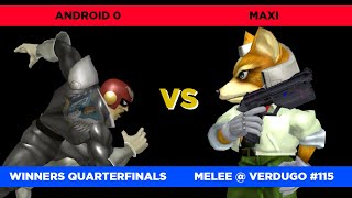 Android 0 (C. Falcon) vs. Maxi (Fox) - Verdugo West #115 Winners Quarterfinals SSBM