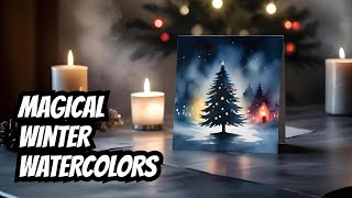 CREATE Your Own MAGICAL Winter Wonderland Watercolor Cards!