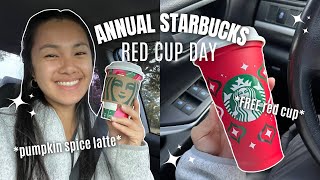 STARBUCKS RED CUP DAY ☕️ come w me to get my FREE red cup from starbucks