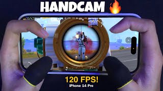 Finally! Power of 120 FPS GAMEPLAY ?! 😱 HANDCAM | iPhone 14 Pro 😍 PUBG Mobile