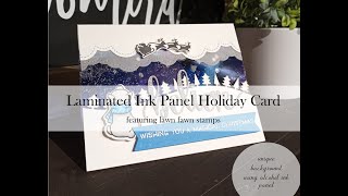 Laminated Alcohol Ink Panel Holiday Cricut Card: Jennifer McGuire Inspired Laminating Technique