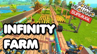 Infinity Farm - a Scrap Mechanic Survival large scale farming concept.