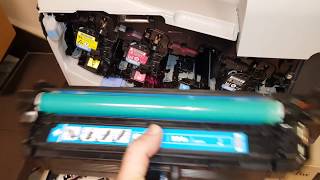 How to change toner cartridge in HP Color LaserJet CM3530 MFP