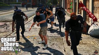 GTA 5 -  Michael Becomes A Zombie｜And Attacked The Police Station