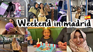 Week-end in Madrid🇪🇸خريجة فمدريد مشينا للجزيرة الزرقاء😍درنا عيد ميلاد تما🎈أول ظهور لمنينة