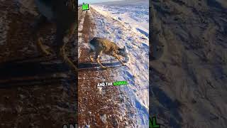 Locals save a deer trapped in ice! #short