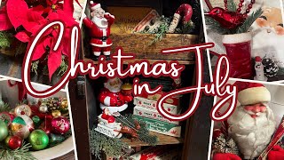 CHRISTMAS🎅🏼 IN JULY 2024 || 2 YEARS OF CHRISTMAS🎄 VINTAGE HOME TOURS || VINTAGE CHRISTMAS DECOR