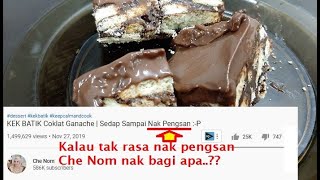 Mencuba Resepi Che Nom Kek Batik Coklat Ganache (1.5 Juta Views Setakat Ini)