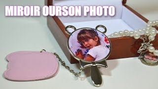 Miroir de poche personnalisé en forme d'ourson