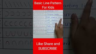 Basic Line Pattern For Nursery Kids | Standing Line | Sleeping Line | Slanting Line | Curve Line