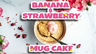 Banana and strawberry mug cake | in 2mins |