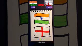 Indian flag 🇮🇳 | England flag 🏴󠁧󠁢󠁥󠁮󠁧󠁿 | Independence day drawing | Simple flag drawing#flag #indian