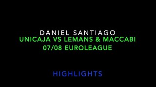 Daniel Santiago Unicaja vs LeMans & Maccabi 07/08 Euroleague Highlights