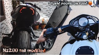 Pulsar ns200 tail section modified | crazy people on road | new motovlogging setup | ns200 motovlog