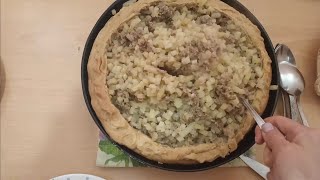 ВЛОГ: Готовим пирог с мясом и картошкой. Будни мамы. Мама 4х.