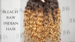 Bleach curly HAIR EXTENSIONS NO DAMAGE!| Blonde brilliance vs. Bw2 powder| raw Indian curly hair