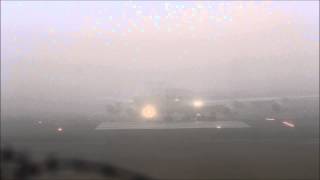 Cargolux 747-400F foggy Take-Off at ELLX Luxembourg Airport