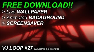 FREE DOWNLOAD!! - Live Wallpaper & Background - VJ LOOP 27 - 4K - Triangular Tunnel & Lights