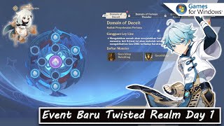 New Event Twisted Realm Score 6000 Points | Domain of Deceit Day 1 Solo Genshin Impact V1.5