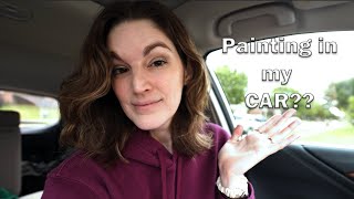 Come Paint With Me in my.... car??? Watercolor Painting