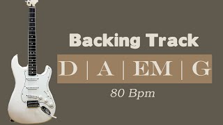 D Major Backing Track | 80 Bpm | Rock Ballad