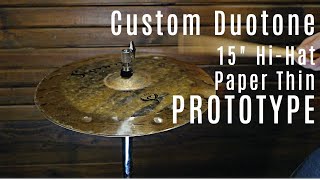 Symrna Cymbals Custom Duotone 15" Hi-Hat Paper Thin "Prototype"