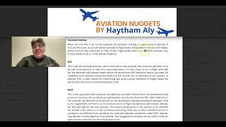 Altimeters different pressure settings, QNH , QFE & standard pressure setting, @Haytham_Aly