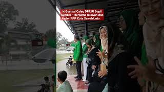 Kampanye rapat umum PPP menampilkan seni kuda kepang ditengah hujan di Lap.Ombilin, Sabtu 3 Feb. 24