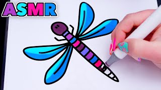 ASMR Dragonflies Coloring (No Talking)