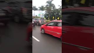 macet‼️hujan buat jalan banjir