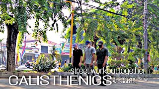 CALISTHENICS | STREET WORKOUT TOGETHER | BACKLEVER RING & PUSH UP AT PULL UP BAR ALUN ALUN SIDOARJO