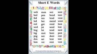 Short "E" words* "e"sound words #vocablury #englishlanguage