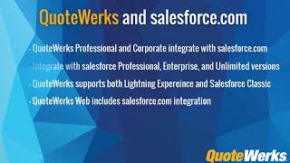 QuoteWerks and salesforce.com Integration Overview