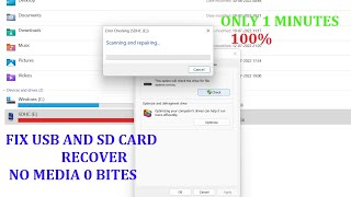 Fix pen drive and SD Card Recover no media 0 Bytes