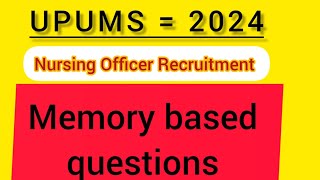 upums paper solution paper solution 2024|| upums staff nurse paper solution||part 3#upums#staffnurse