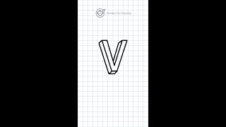 very easy how to draw 3D letter V  3D  V drawing