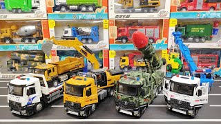 Metal Diecast Trucks Of Flatbed Truck, Excavator, Military Truck, Tow Truck