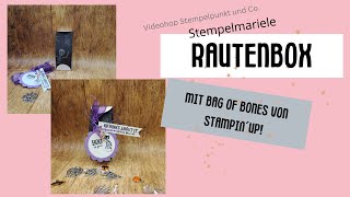 Süße Rautenbox für Goodies basteln / Halloween - Goodies hübsch verpackt mit StampinUp Bag of Bones