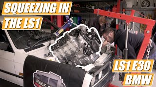 LS1 BMW E30 Build - Part 3 - TRYING TO GET THE ENGINE TO FIT