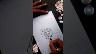 easy trick to draw rose|easy art|#shorts