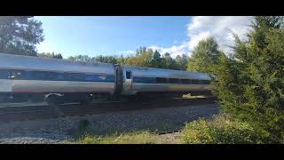 Amtrak 334: moving fast thru Hunton Virginia going northbound making good time on the tracks..