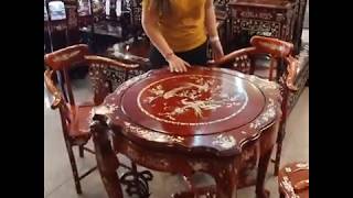 Mother of pearl inlay furniture, Chinese rosewood tea table set ชุดโต๊ะดื่มชาสไตล์จีนคลาสสิคฝังมุก