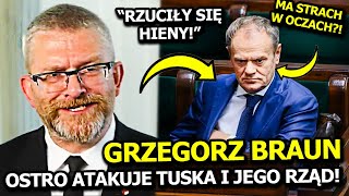 GRZEGORZ BRAUN OSTRO ATAKUJE DONALDA TUSKA I JEGO RZĄD! "RZUCIŁY SIĘ HIENY!" CHCĄ ZAORAĆ ODRĘ?!