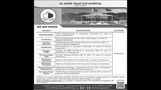 Al Shifa Trust Eye Hospital Rawalpindi Jobs September 2024 Apply Online Nurses, Medical Technicians