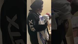 Happy Gma singing to her newborn grandson (throwback) #newborn #newbornbaby #baby  #grandma #babyboy