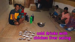 cold drinks with chicken liver eating|Dinner Eating|Eating Show|