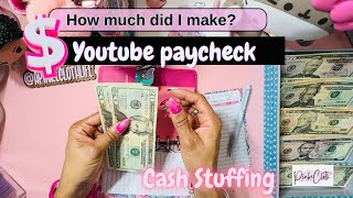 MY YOUTUBE PAYCHECK  | CASH STUFFING | SIDE HUSTLE