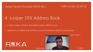 4. Juniper SRX Address Book Concept and Configuration