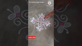 4 dots simple rangoli designs|daily rangoli|easy rangoli #shorts #rangoli #muggulu #kolam