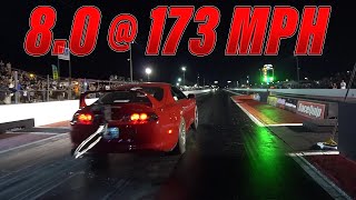 "9TMARES" -- Gerod's Toyota Supra Runs 8.0 at 173 MPH